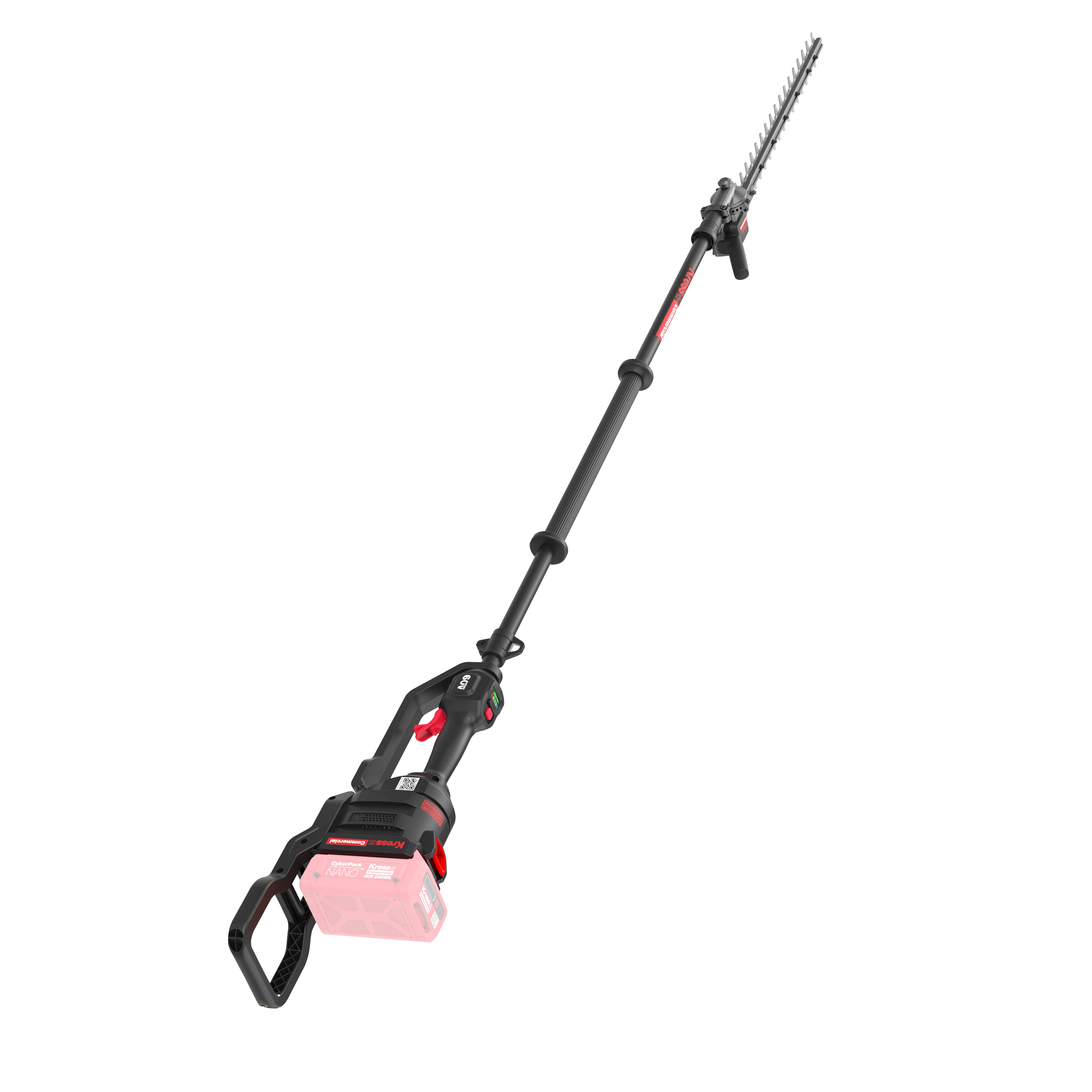 Kress KC270 Commercial Pole Hedge Trimmer - 60V, 55cm/22" Long Shaft Articulating (145°) - Image 3